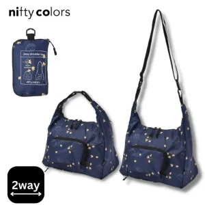 Two-Way Crossbody Bag - Navy & Hedgehog Pattern