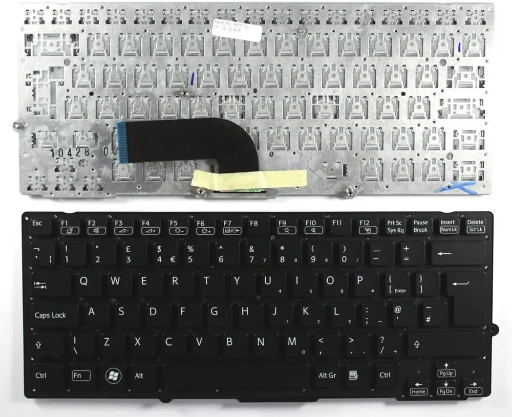 UK Layout Black Replacement Laptop Keyboard Compatible with Sony Vaio VPCSB4L1E/S
