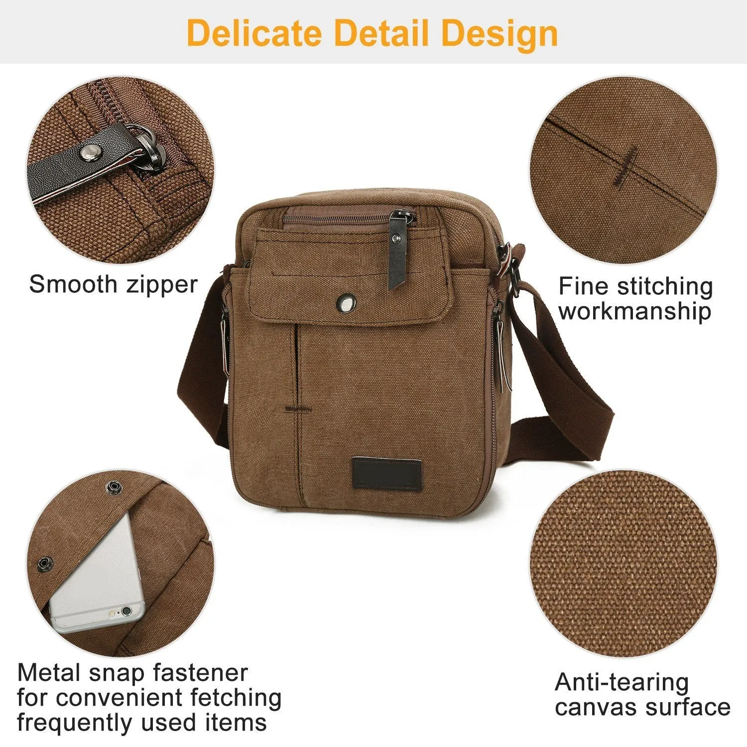 Unisex Crossbody Bags Canvas
