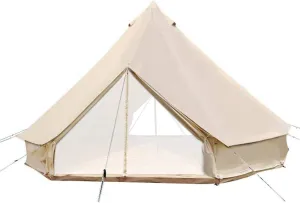UNISTRENGH 4-Season Luxury 2 Doors Family Cotton Waterproof Bell Tents for Glamping Parties (13.1ft 16.4ft 19.7ft Dia. Size Options)