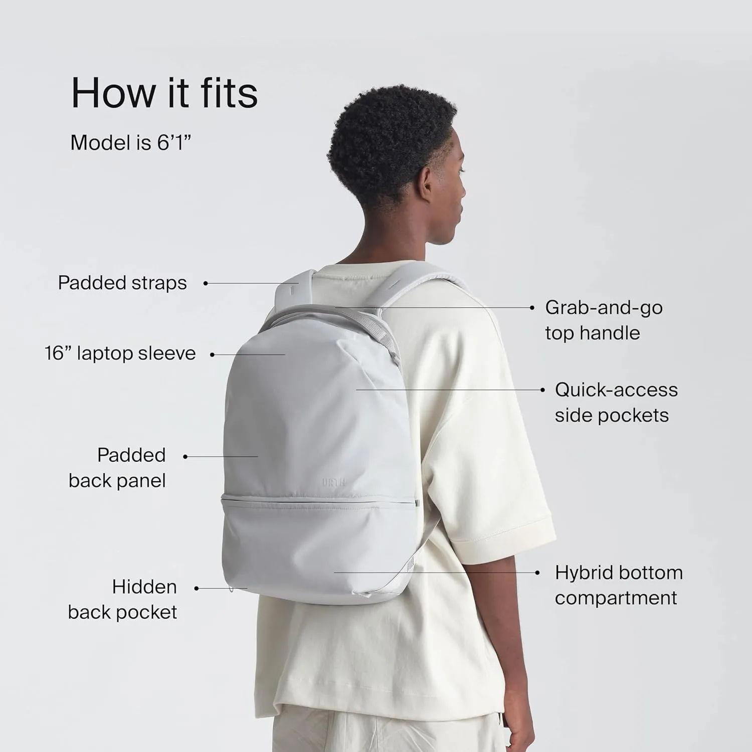 Urth Arkose 20L Modular Camera & Laptop Backpack - Water Resistant, Anti-Theft, Recycled Bag for DSLR, 13-16 Inch Laptop in Ash Grey