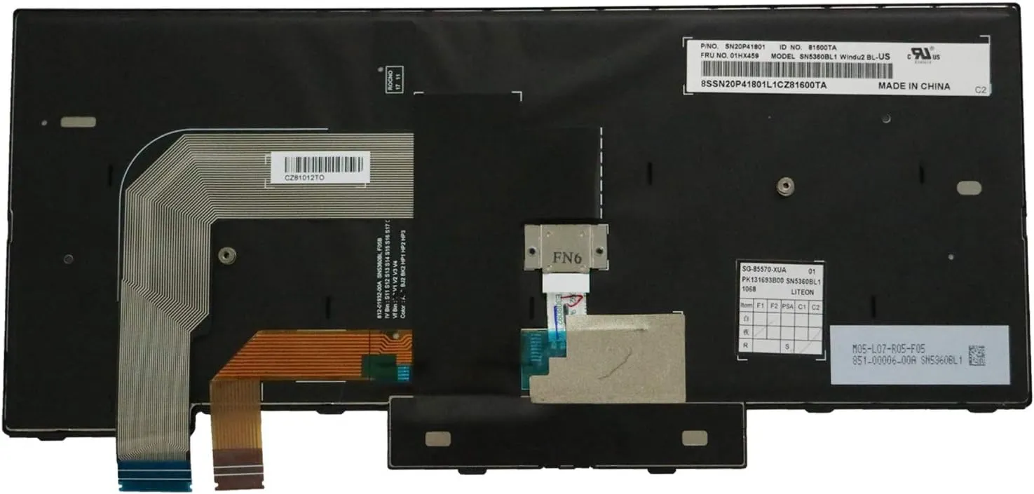 US Layout Replacement Keyboard for Lenovo ThinkPad T470 T480 (NO for T470s T470p T480s T480p) Laptop (Backlit)