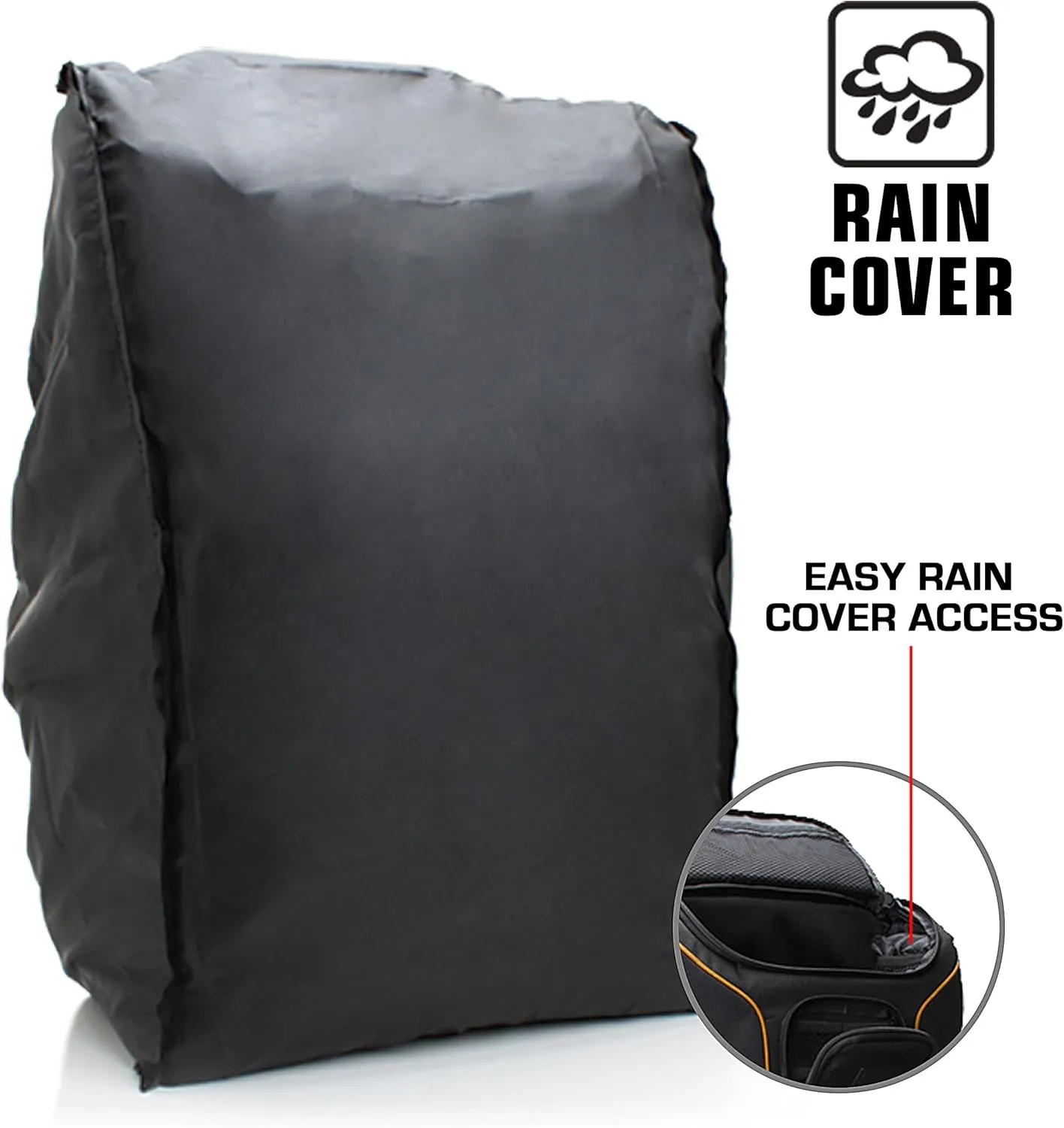 USA Gear Camera Backpack for Photographers DSLR/SLR/Mirrorless Photography Camera Bag with Laptop Compartment, Waterproof Rain Cover & Tripod Holder, Compatible with Canon/Nikon/Sony (Orange)