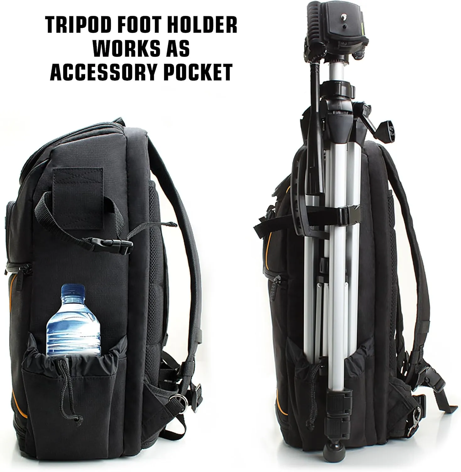 USA Gear Camera Backpack for Photographers DSLR/SLR/Mirrorless Photography Camera Bag with Laptop Compartment, Waterproof Rain Cover & Tripod Holder, Compatible with Canon/Nikon/Sony (Orange)