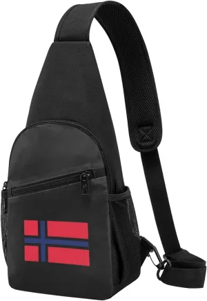 Usa Norway Flag Unisex Chest Bag Lightweight Crossbody Shoulder Bag Travel Pocket
