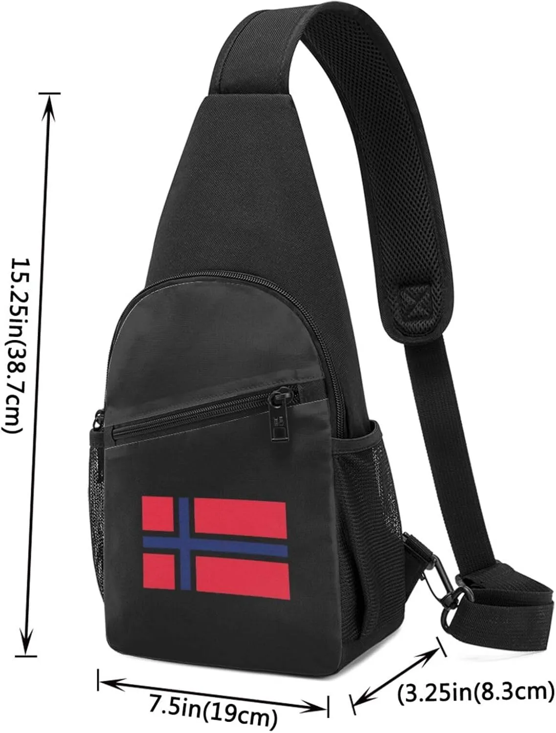 Usa Norway Flag Unisex Chest Bag Lightweight Crossbody Shoulder Bag Travel Pocket