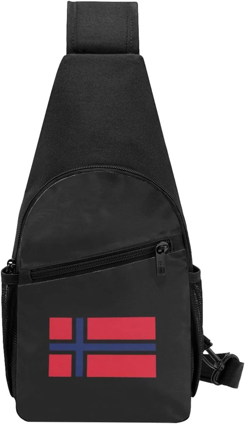 Usa Norway Flag Unisex Chest Bag Lightweight Crossbody Shoulder Bag Travel Pocket