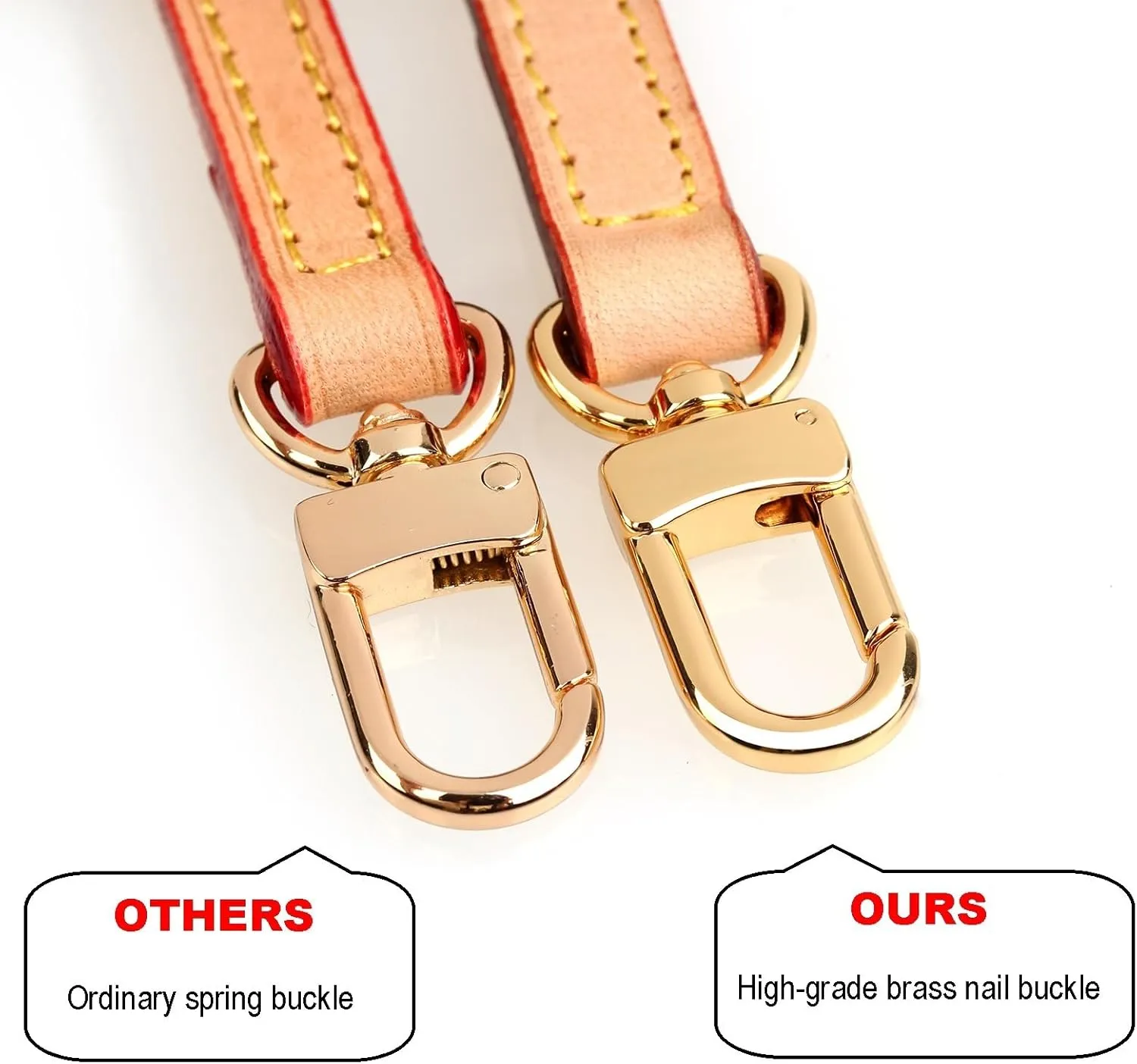 Vachetta Leather Strap Replacement Crossbody Handbag Shoulder Purse Strap for Speedy Bags(Width:0.39in,Length:41in,Single Buckle)
