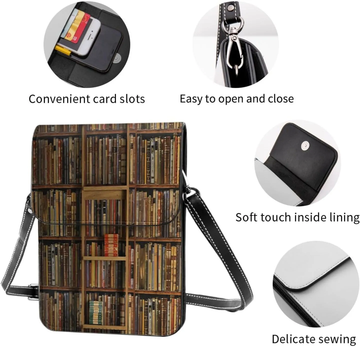 Vampire Teeth Lips Cell Phone Purse Small Crossbody Bags For Women Men Wallet Purses With Adjustable Strap