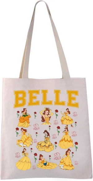 VAMSII Fairy Tales Canvas Tote Bag Princess Inspired Gifts Beauty Story Gift For Princess Fans