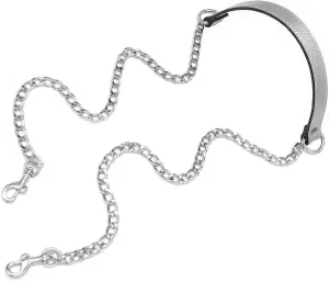 VanEnjoy Replacement Chain & Genuine Leather Shoulder Strap (Silver-Silver Metal)