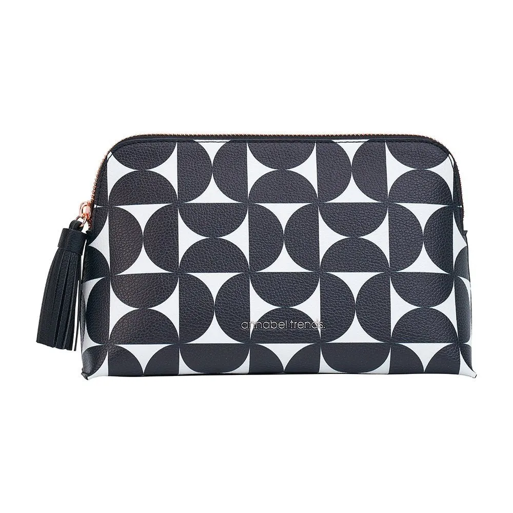 Vanity  Bag -Black & White Geometric - ( M )
