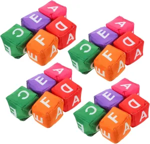 VANZACK 20pcs Bean Bag Toss Game for Fun Outdoor Throwing Alphabet Bean Bags for Hand Eye Coordination for Learning Interaction