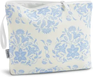 Vavabox Personalized Makeup Bag, Birthday Gifts for Women Girl Cosmetic Bag, Travel Makeup Pouch (Cream Lily)
