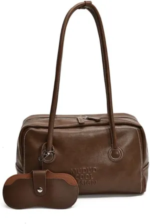 Vegan Leather Tote Bag for Women Vintage Briefcase Bag Leather Shoulder Bags Handbag Work Travel Essentials