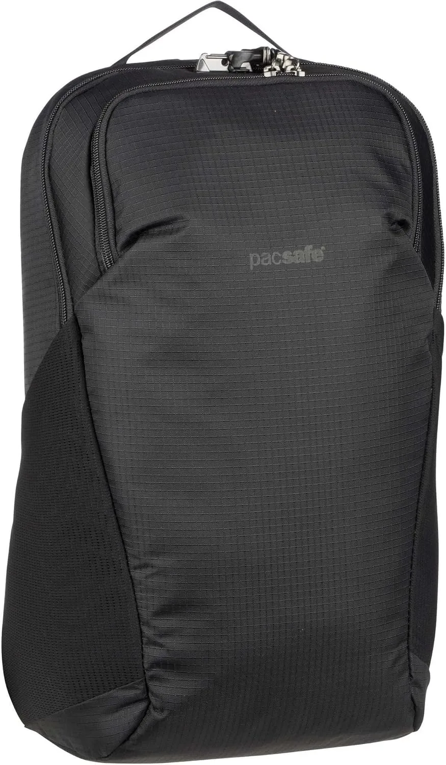 Vibe 20 Liter Anti Theft Travel Daypack - Fits 13 inch Laptop - With Lockable Zippers, Jet Black