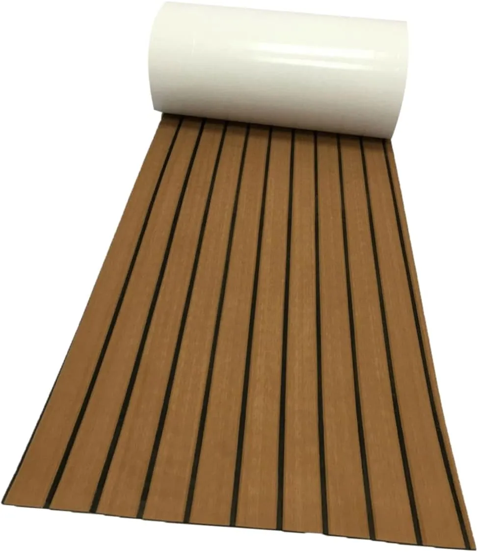 VICASKY 1pc Eva Boat Deck Mat Non Slip Cushion for Yacht Deck Light Brown Synthetic Flooring Ground Cover for Boats and Rvs