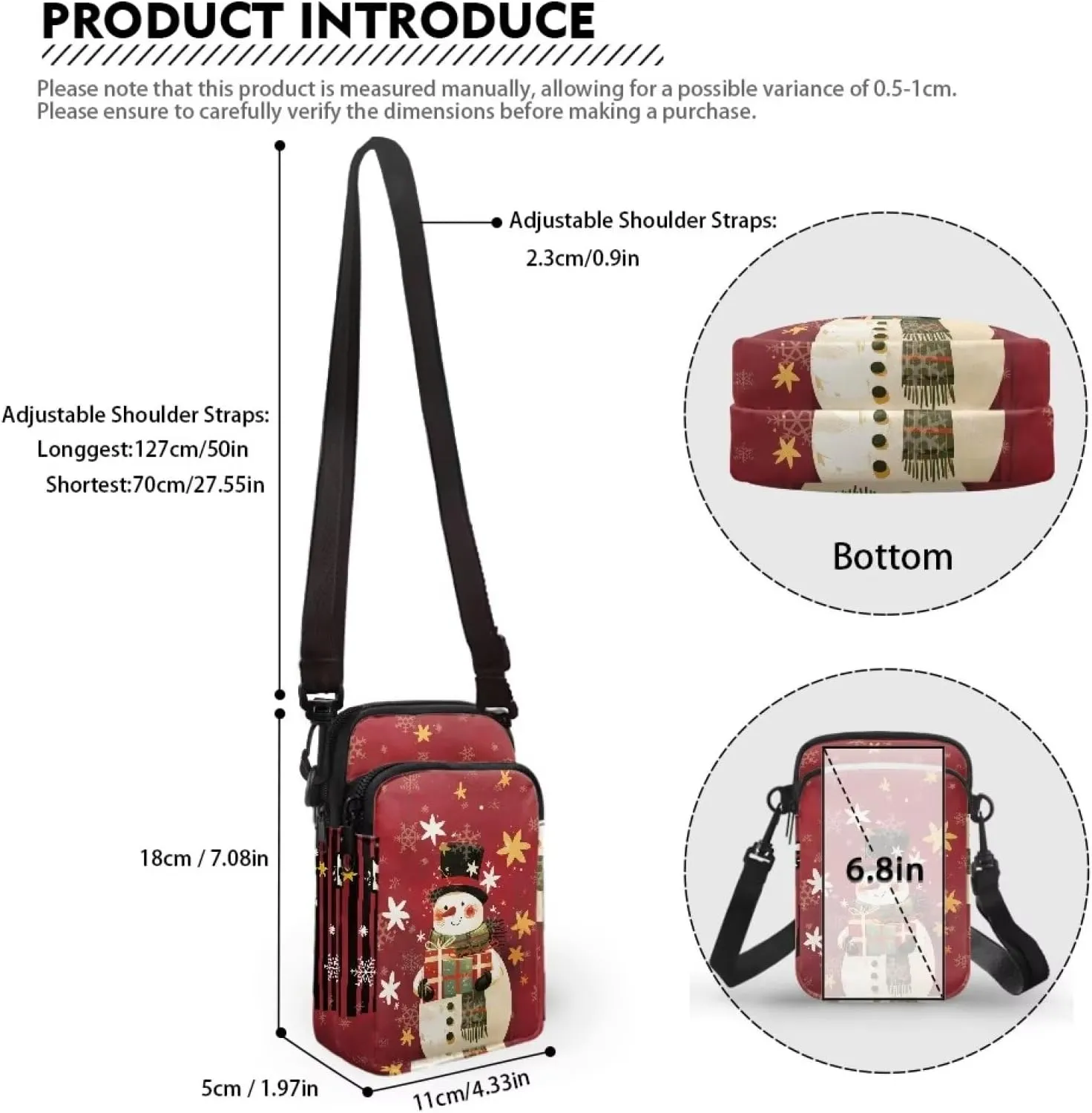 Vintage Crossbody Phone Bag for Women, Small Shoulder Purse and Handbag with Adjustable Strap