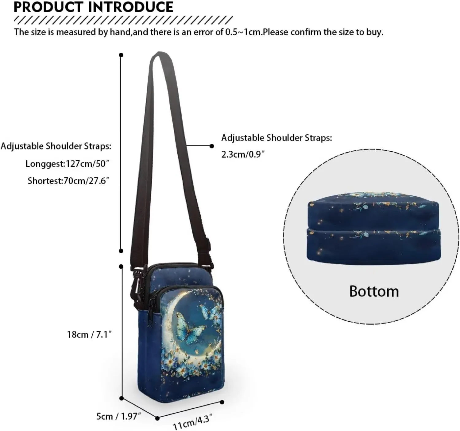 Vintage Crossbody Phone Bag for Women, Small Shoulder Purse and Handbag with Adjustable Strap