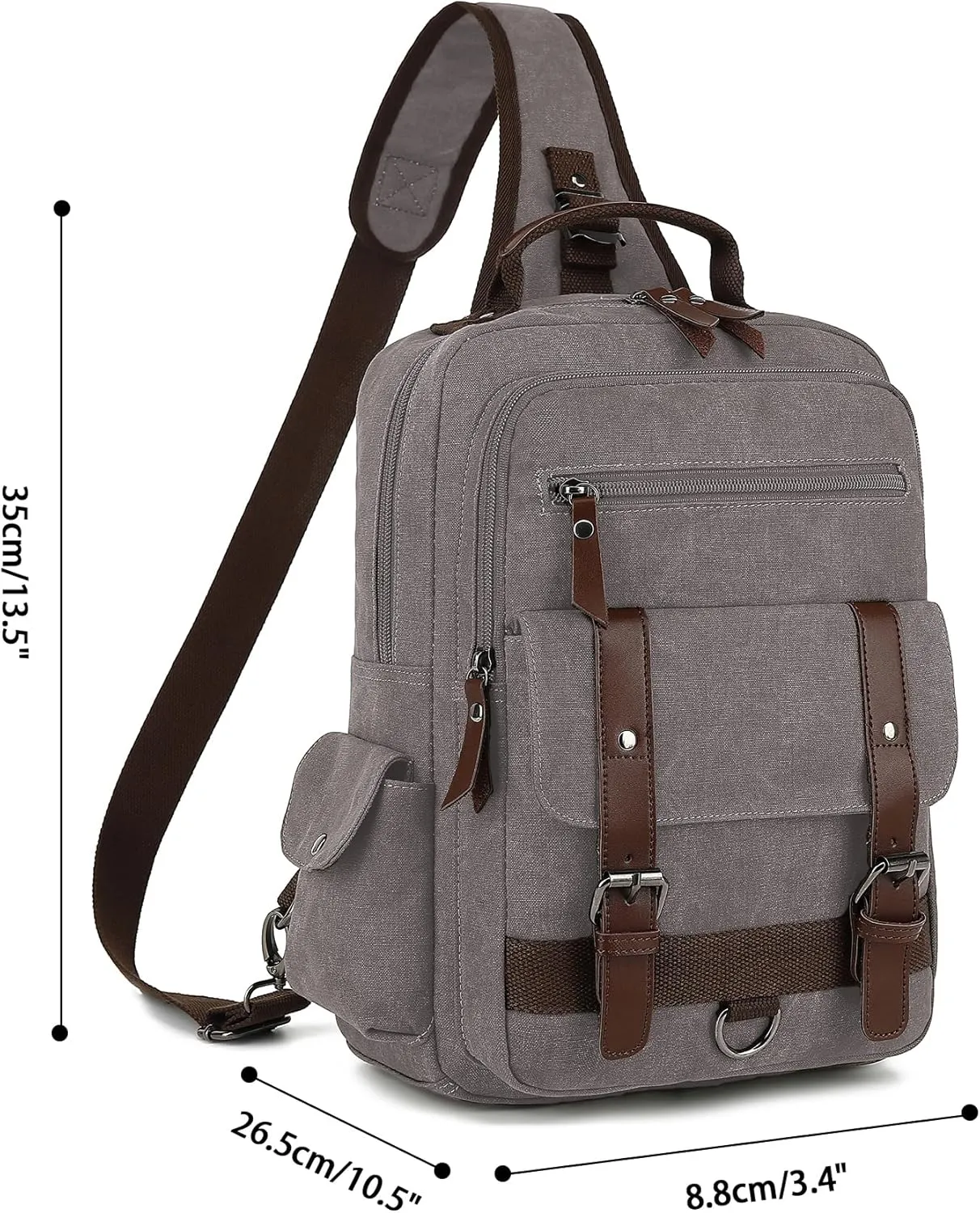 Vintage Messenger Bag, Canvas Backpack for Travel, Men's Shoulder Bag, Dual-use Bag for Hand Carry and Crossbody Carry