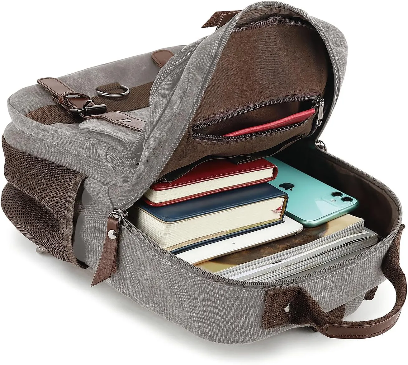Vintage Messenger Bag, Canvas Backpack for Travel, Men's Shoulder Bag, Dual-use Bag for Hand Carry and Crossbody Carry
