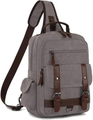 Vintage Messenger Bag, Canvas Backpack for Travel, Men's Shoulder Bag, Dual-use Bag for Hand Carry and Crossbody Carry