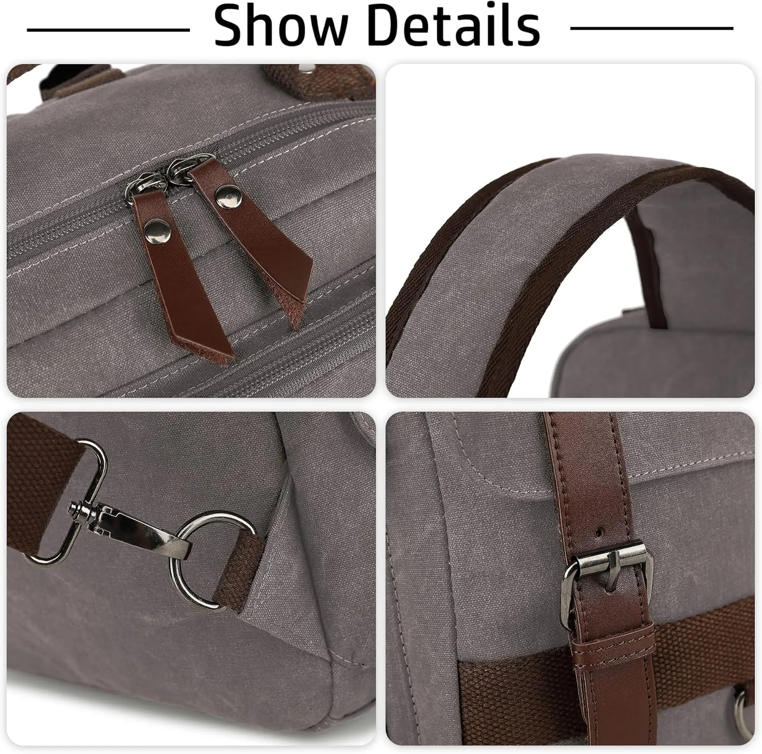 Vintage Messenger Bag, Canvas Backpack for Travel, Men's Shoulder Bag, Dual-use Bag for Hand Carry and Crossbody Carry