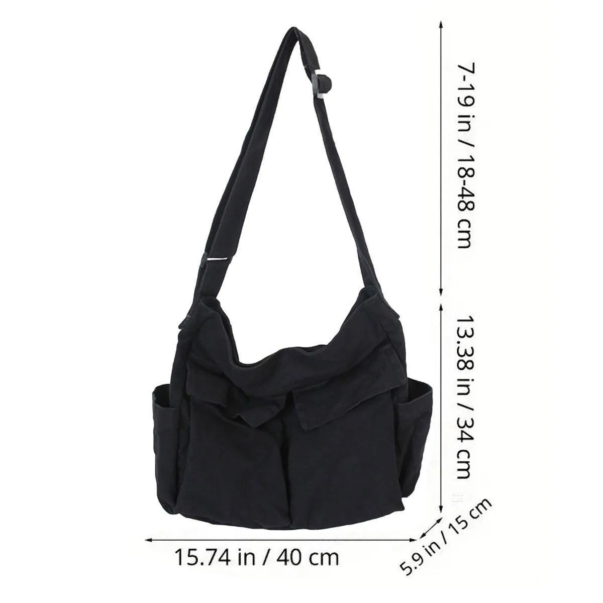 Vintage Tooling Style Large Capacity Canvas Shoulder Crossbody Bag Casual