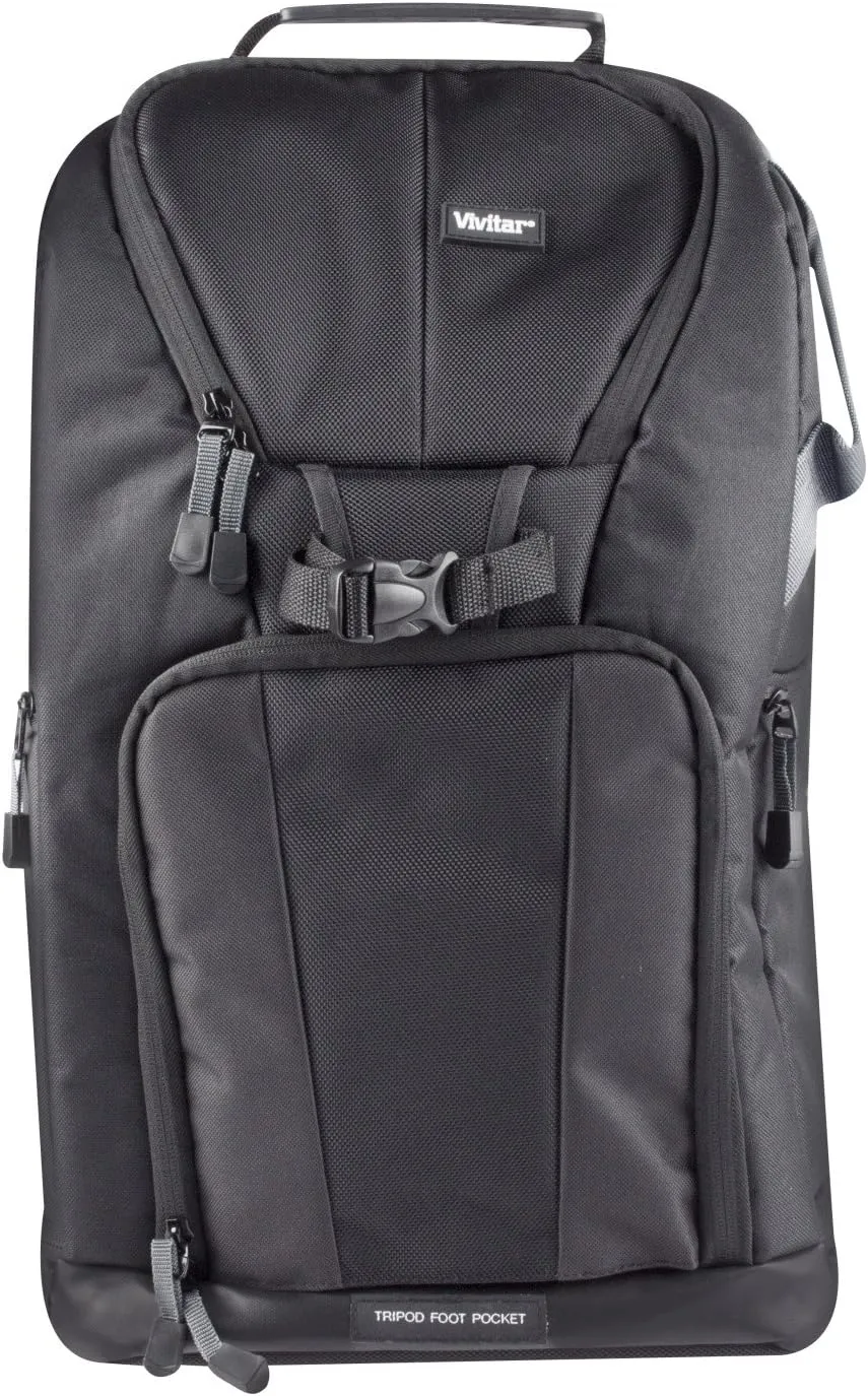 Vivitar DKS-25 Photo SLR Camera Laptop Sling Backpack - Large, Black