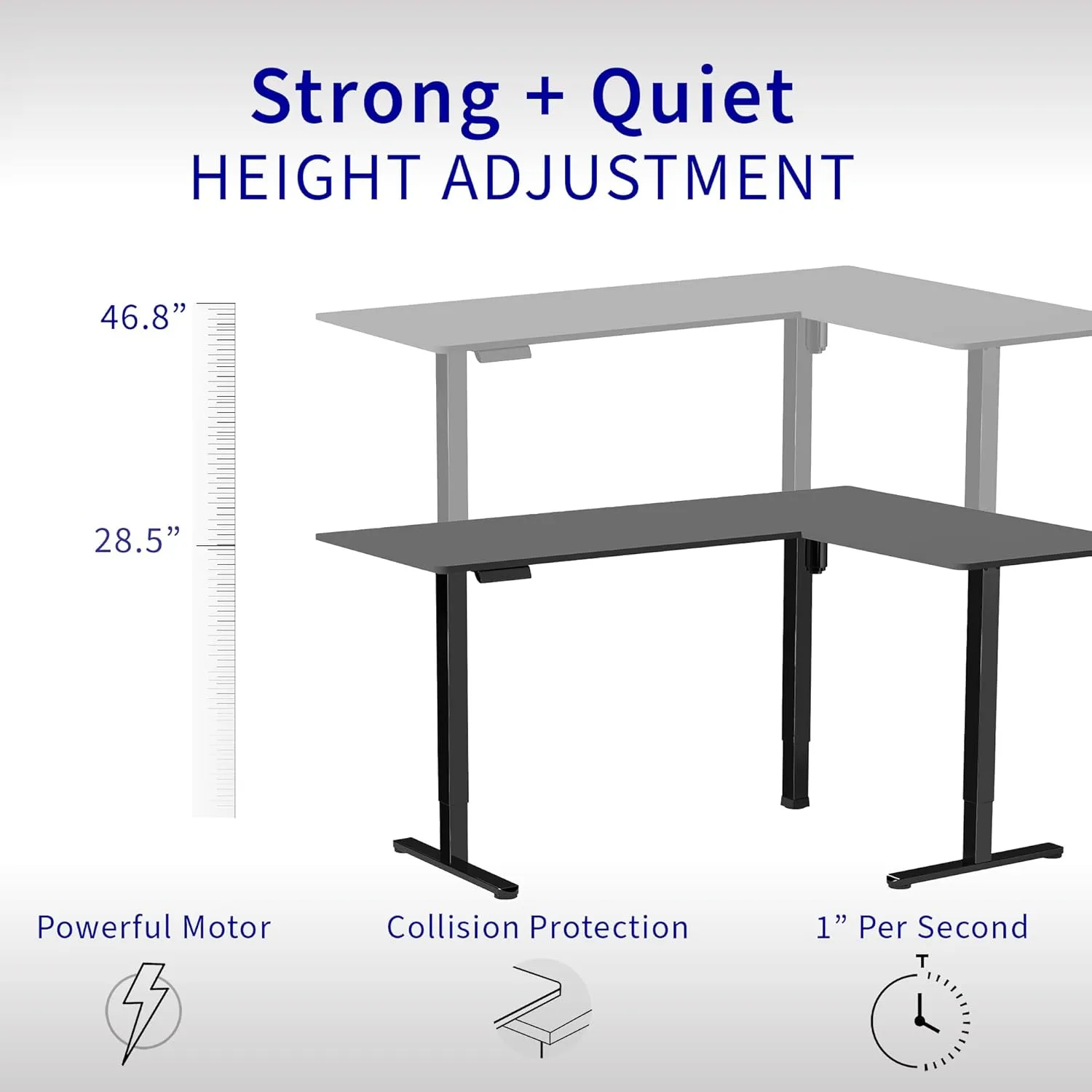 VIVO Electric Corner L-Shaped 63 x 55 in Standing Desk, Memory Height Adjustment, Black Top Black Frame, DESK-E3CTB