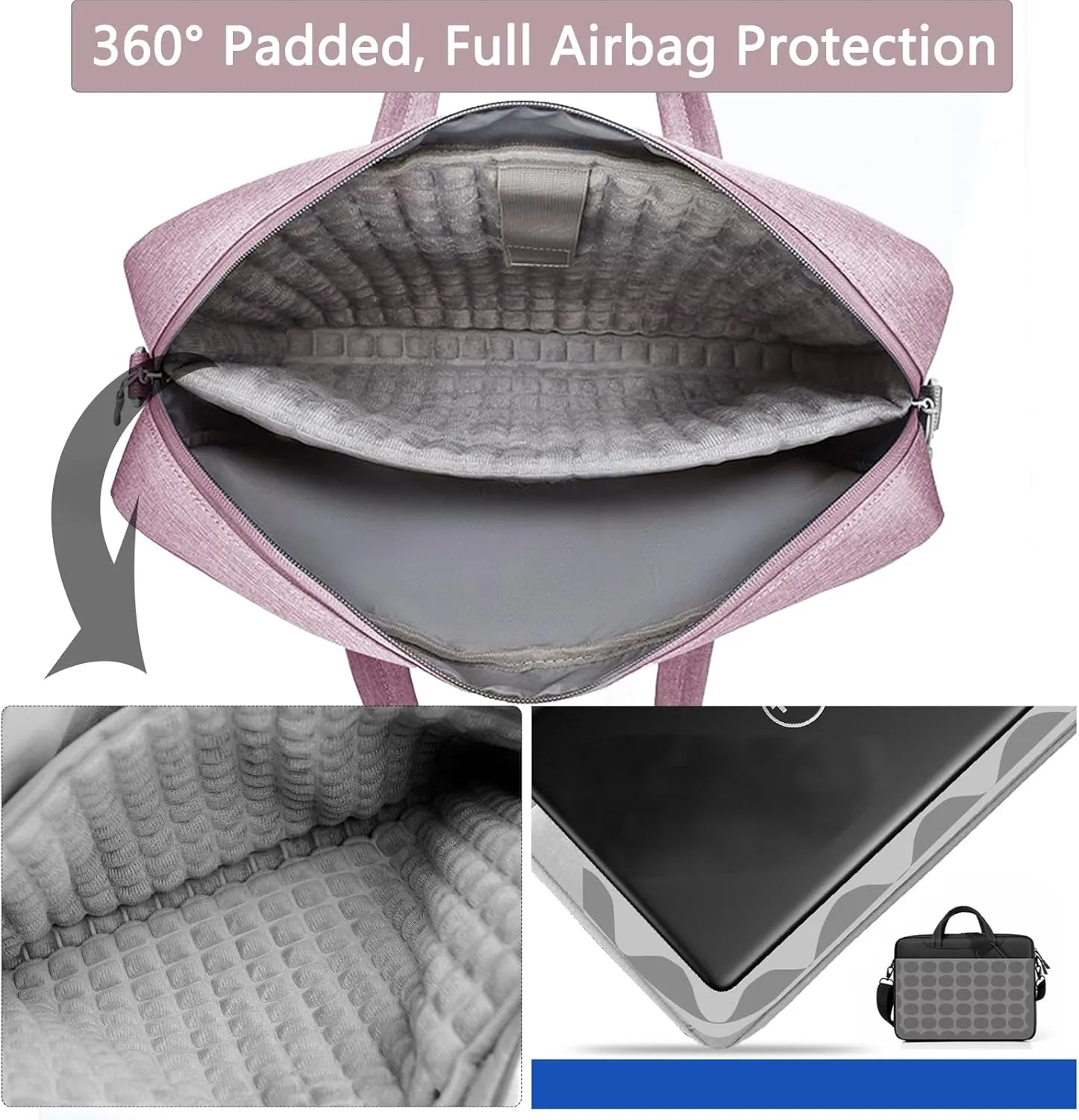 VODIU 14 15.6 16 inch Laptop Case, Basics Laptop Bag with Compartment, Carrying Briefcase Messenger Bag with Strap,Pocket