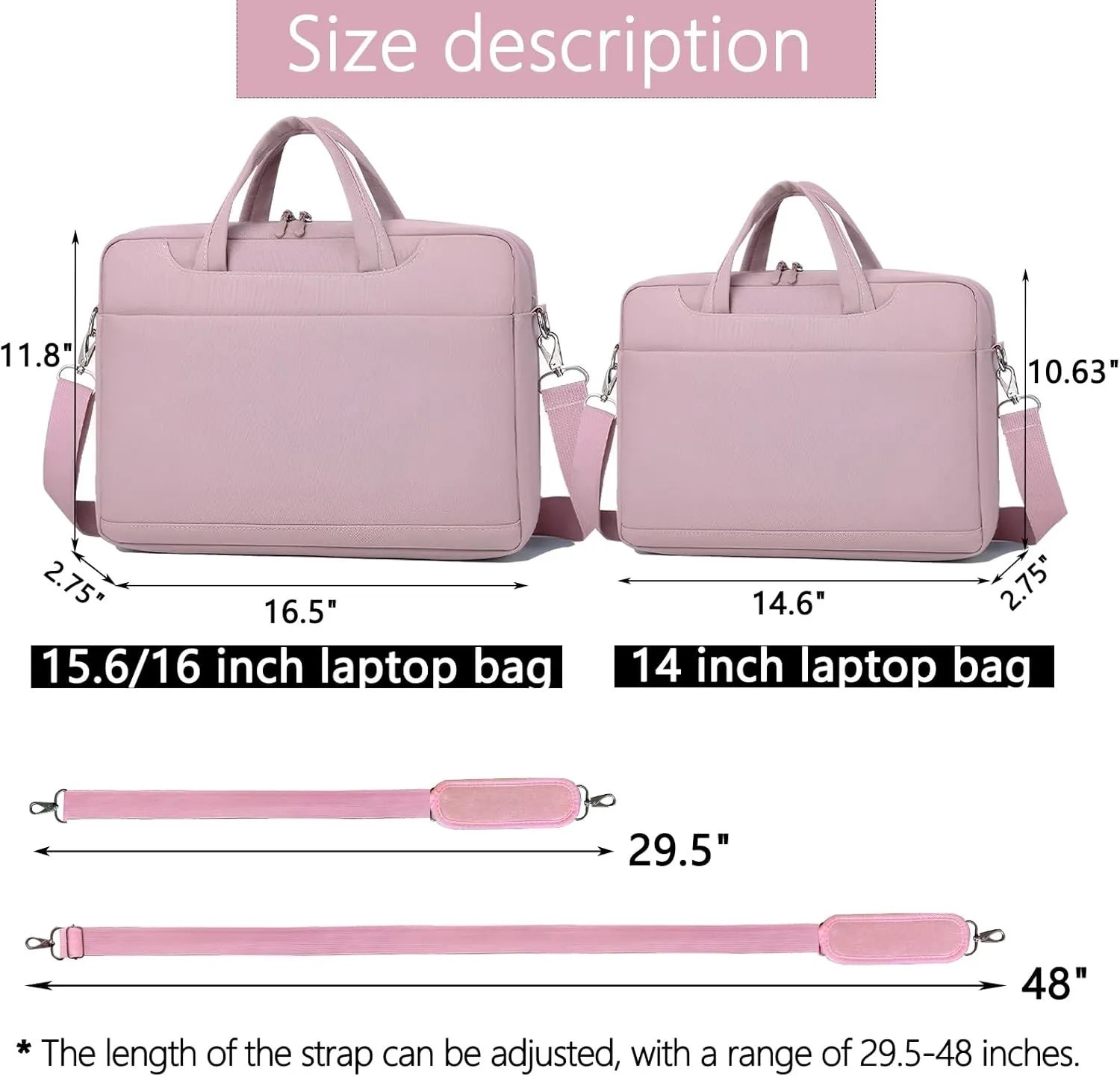 VODIU 14 15.6 16 inch Laptop Case, Basics Laptop Bag with Compartment, Carrying Briefcase Messenger Bag with Strap,Pocket