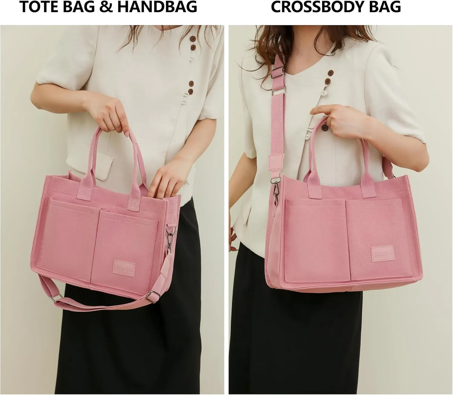 VODIU Canvas Tote Bag for Women,Laptop Bag Work Tote Bag Women Crossbody Purse Handbag Shoulder Travel Messenger Gym Tote