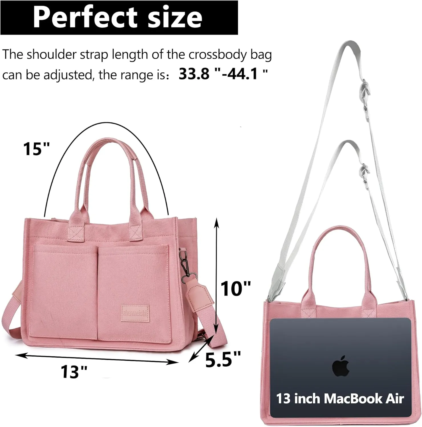 VODIU Canvas Tote Bag for Women,Laptop Bag Work Tote Bag Women Crossbody Purse Handbag Shoulder Travel Messenger Gym Tote