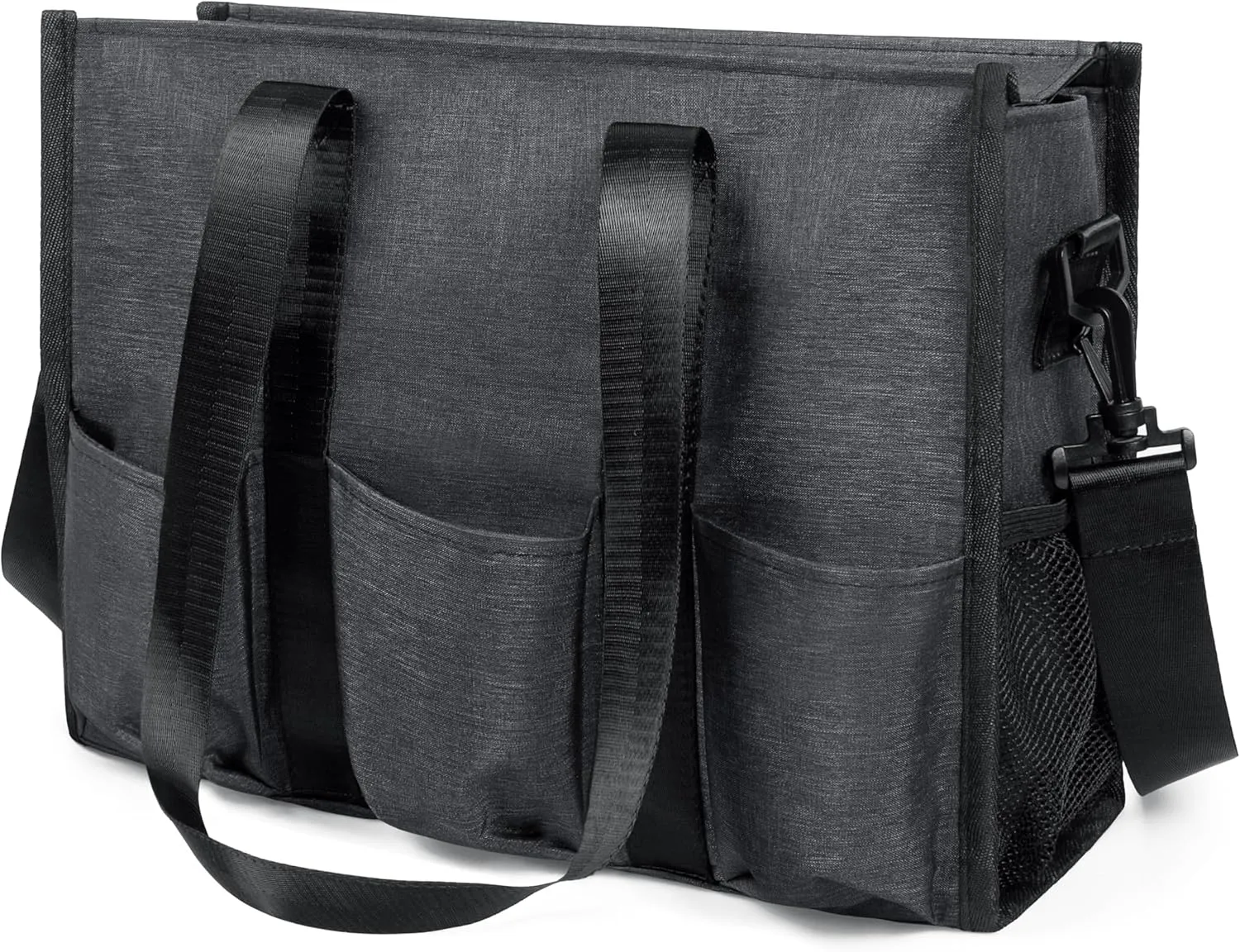 VOLGANIK ROCK Tote Bag with Compartments, Large Multi Pockets Tote Bag for Women & Men Work Tote Bags with Zipper