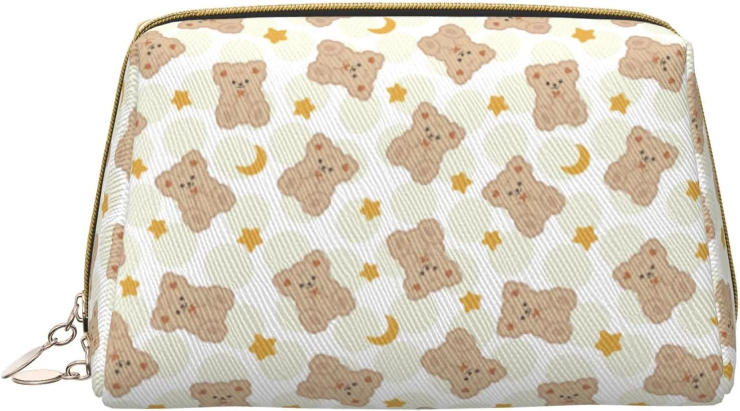 VOSERY Makeup Bag, Cosmetic Bags Travel Toiletry Bag for Women, Large Capacity Makeup Bag Organizer, Kawaii bear Make up Bag, Cute Makeup Pouch, Waterproof Leather Makeup Case