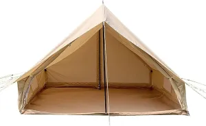 Wall 320G Cotton Canvas/ 900D Oxford Cloth, Large Canvas Wall Tent Waterproof, The Right Shelter for Your Base Camp, Four Seasons Camping Tent for 6-8 People Outdoor Camping Hiking (Cot