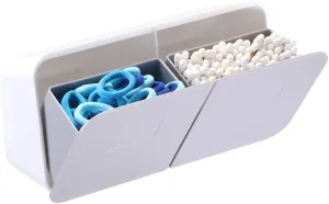 Wall-Mounted Cotton Ball & Swab Holder, Removable Bathroom Cosmetic Organizer, Multi-Use Storage Box for Cotton Pads, Floss, and More