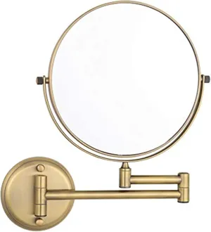 Wall Mounted Makeup Mirror, 1X＆3X/5X/7X/10X Magnification Vanity Mirrors, 8 Inch Double Sided Folding Swivel Cosmetic Shaving Mirrors,Black,5X (Color : Bronze, Size : 7X)