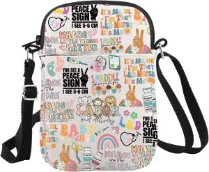 WCGXKO Labor and Delivery Nurse Gift LD Nurse NICU OB Nurse Zipper Crossbody Bag
