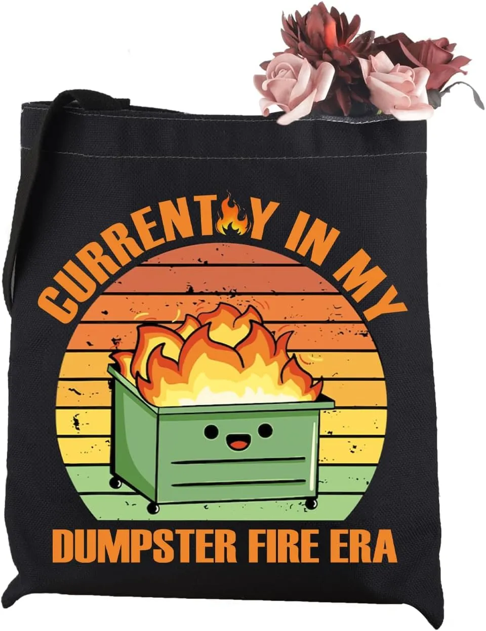 WCGXKO Novelty Emotional Dumpster Fire Quote Tote Bag Cute Gag Gift for Her (T-Dumpster)