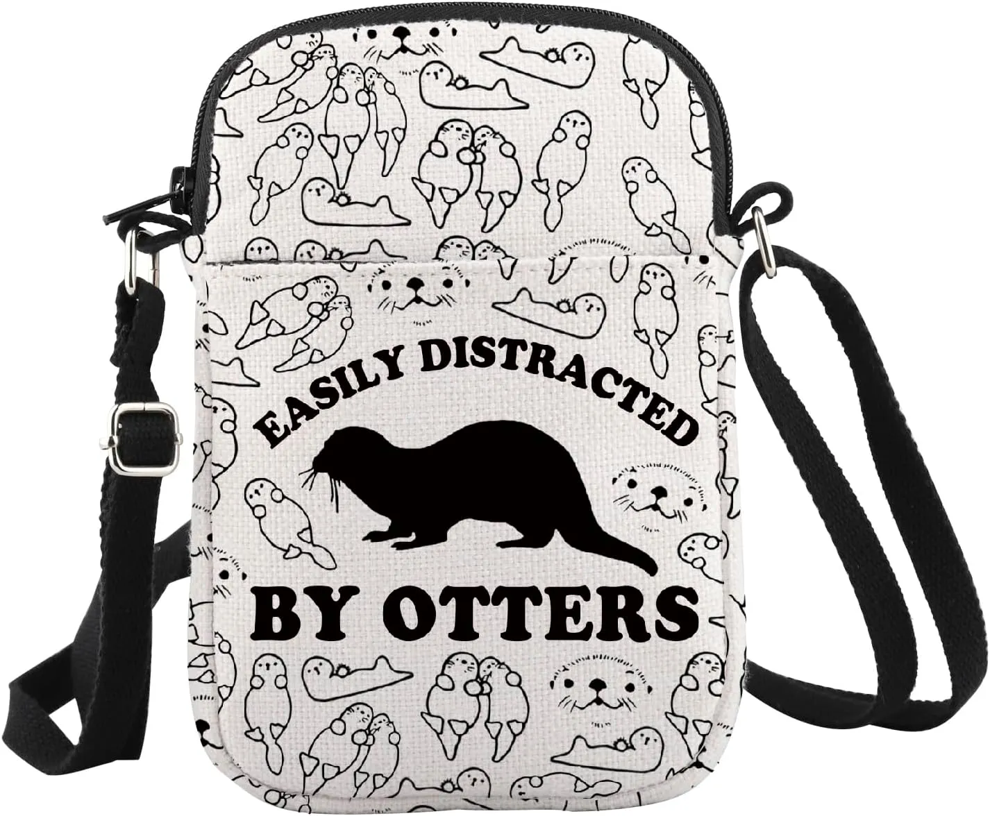 WCGXKO Otter Gift Easily Distracted by Otters Crossbody Bag Sea Otter Gift Sea Animals Gift for Otter Lover