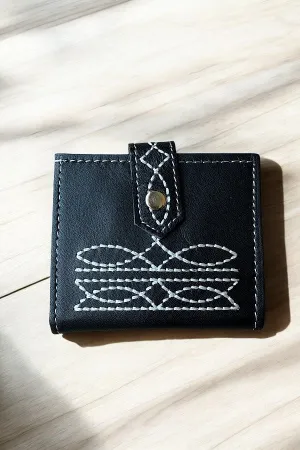 WESTERN BOOT STITCH BIFOLD LEATHER WALLET
