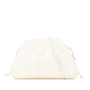 White Bottega Veneta Boucle Raffia The Mini Pouch Crossbody Bag