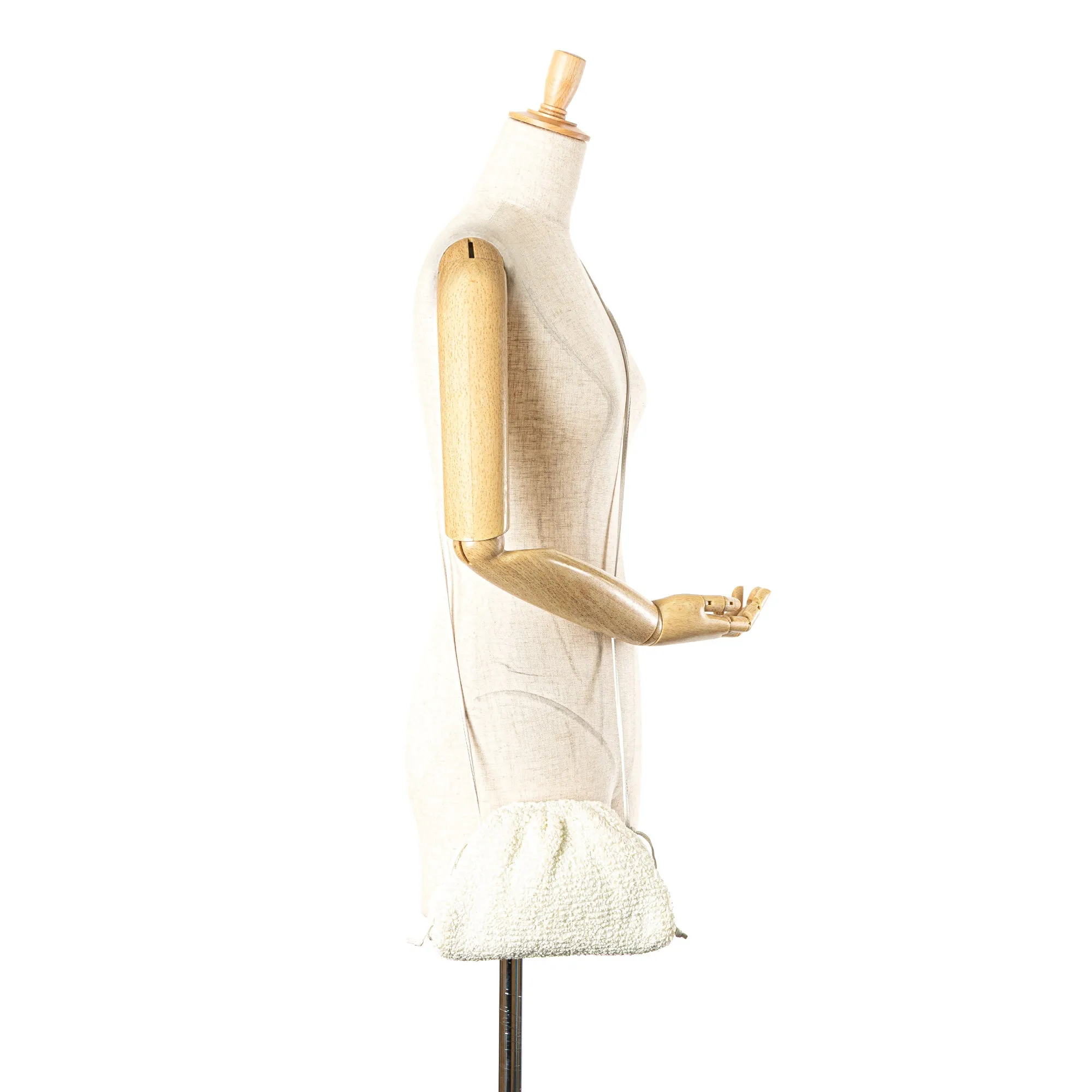 White Bottega Veneta Boucle Raffia The Mini Pouch Crossbody Bag
