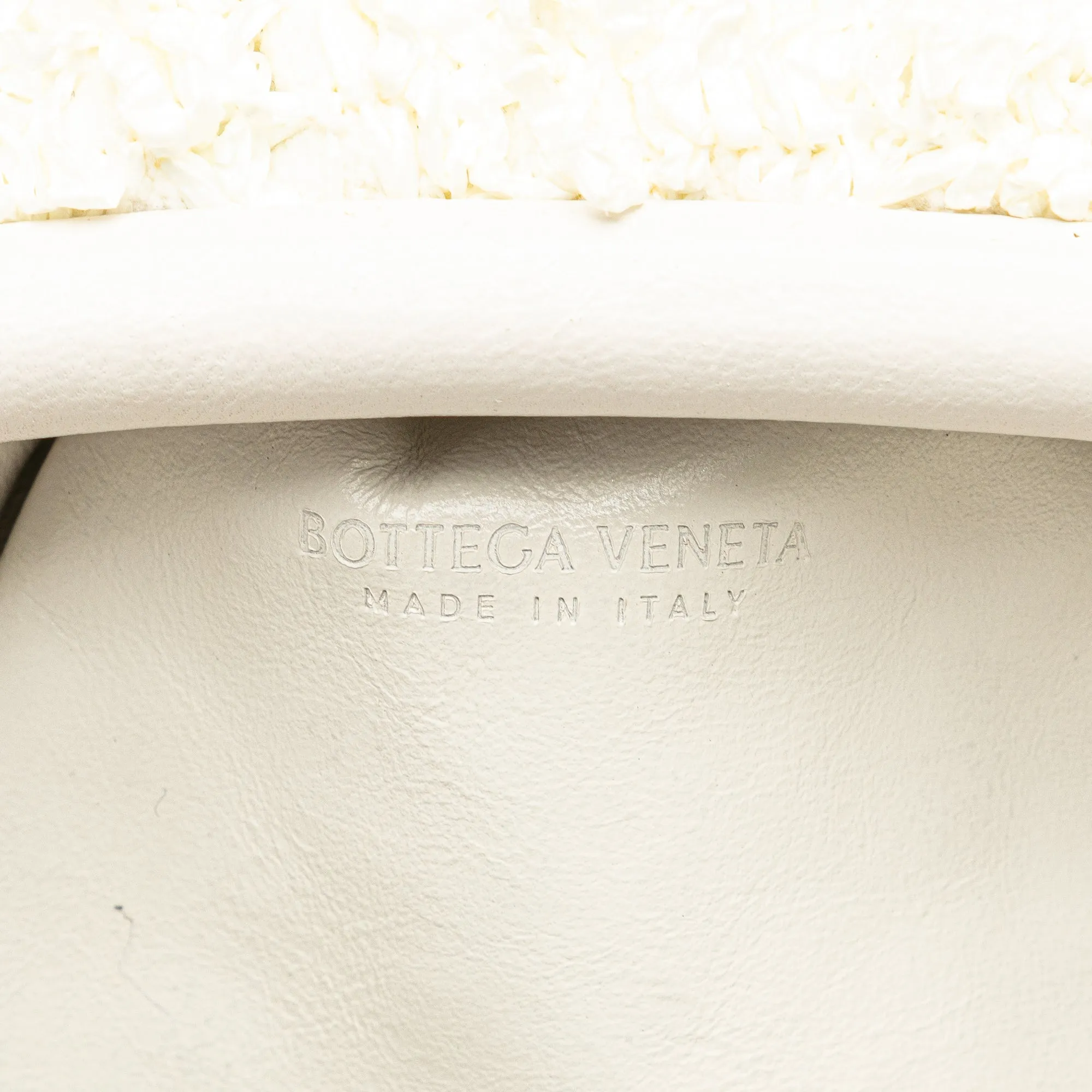 White Bottega Veneta Boucle Raffia The Mini Pouch Crossbody Bag