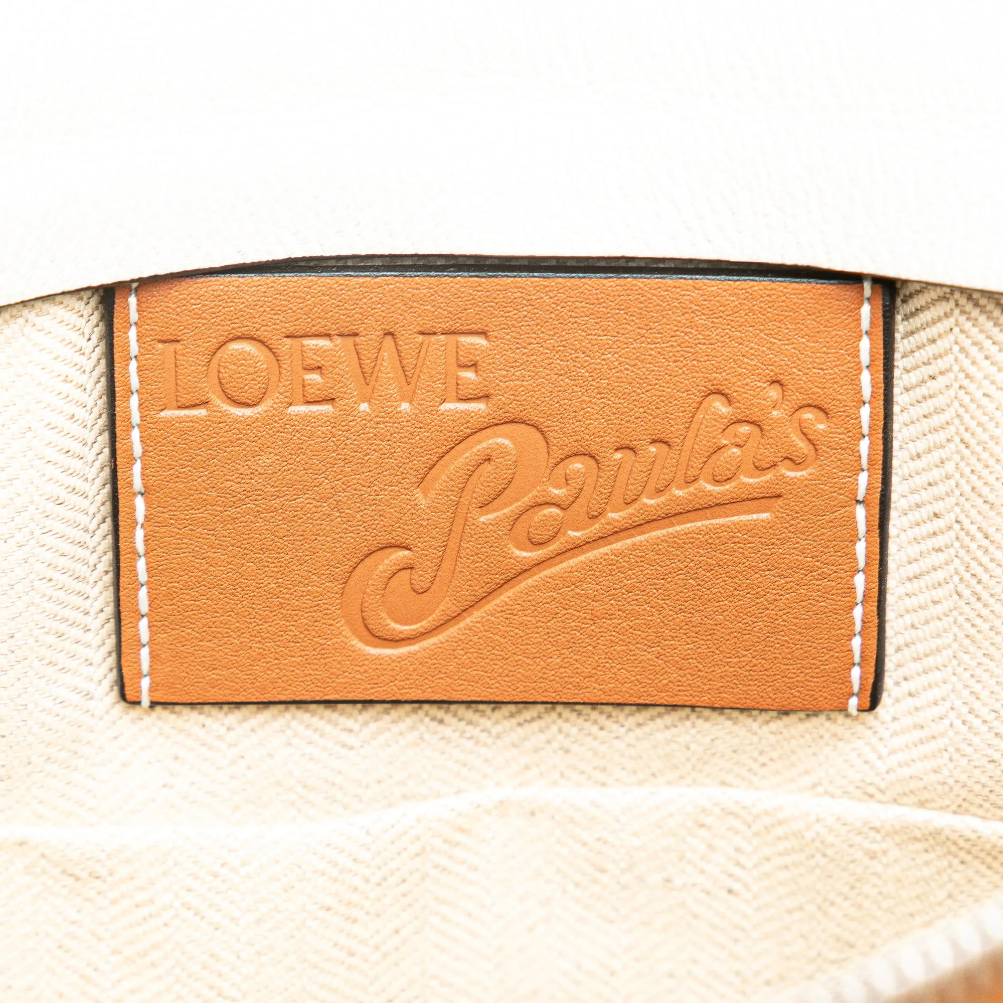 White LOEWE Paulas Ibiza Leather Fringe T Pouch Crossbody