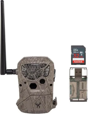 Wildgame Innovations Encounter 20MP Cellular Trail Camera with QR Code Setup (Brown) Bundle with 32GB Ultra SDHC UHS-I Memory Card and 4-in-1 USB 2.0 Card Reader (3 Items)