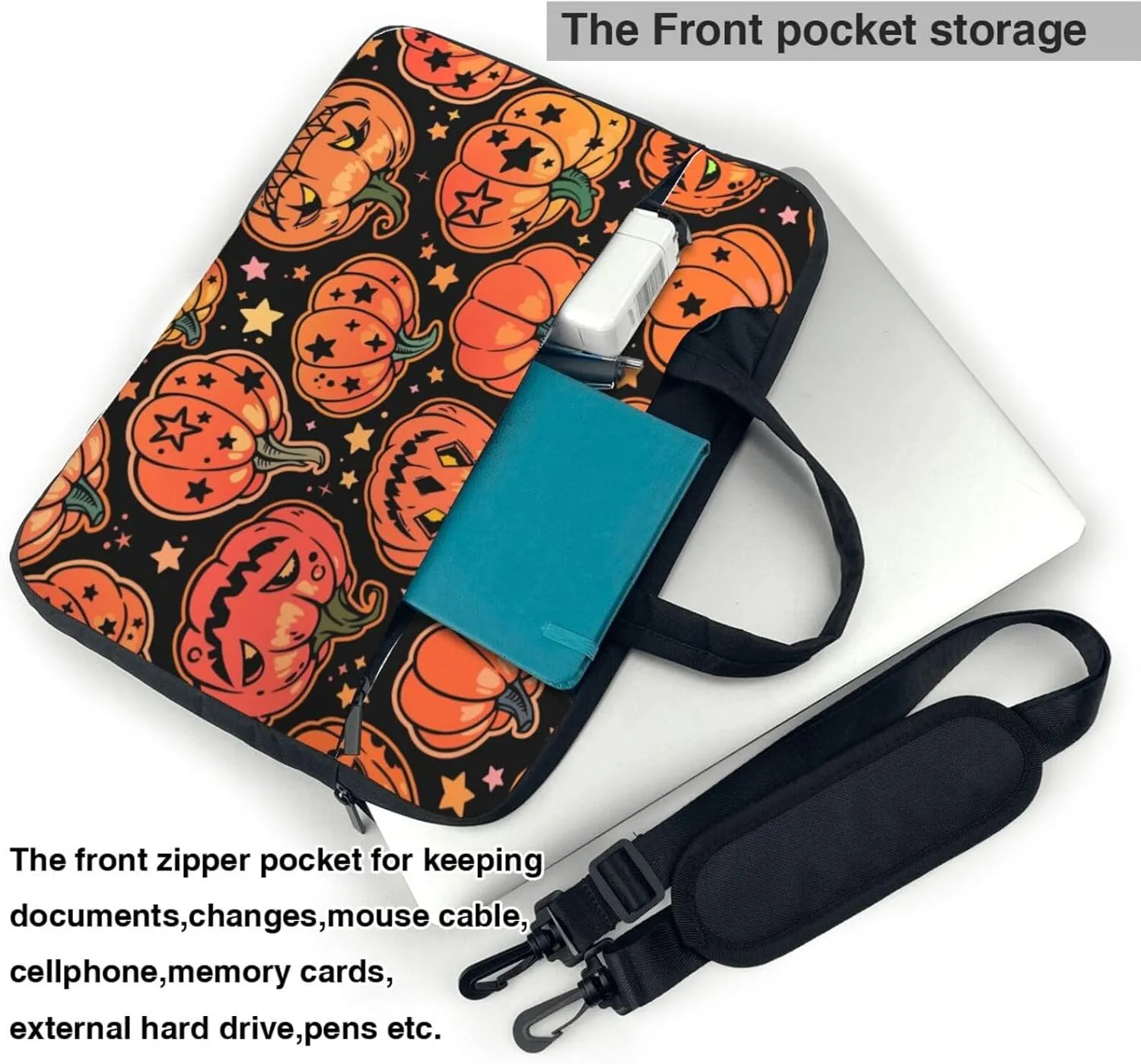 Witchcraft Cat Stars Laptop Bag Classic Slim Briefcase Messenger Bag, Spacious, Ergonomic