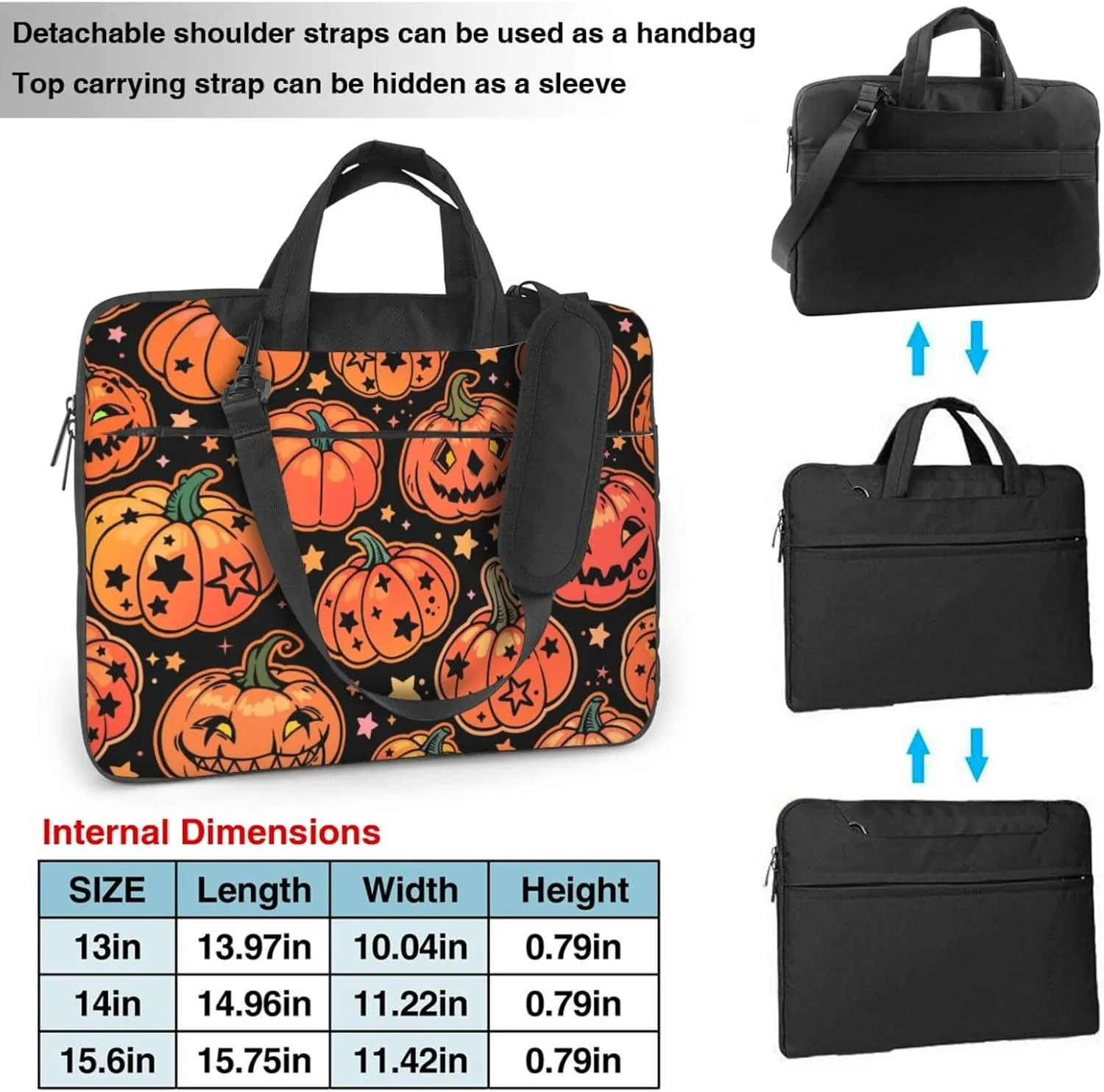 Witchcraft Cat Stars Laptop Bag Classic Slim Briefcase Messenger Bag, Spacious, Ergonomic